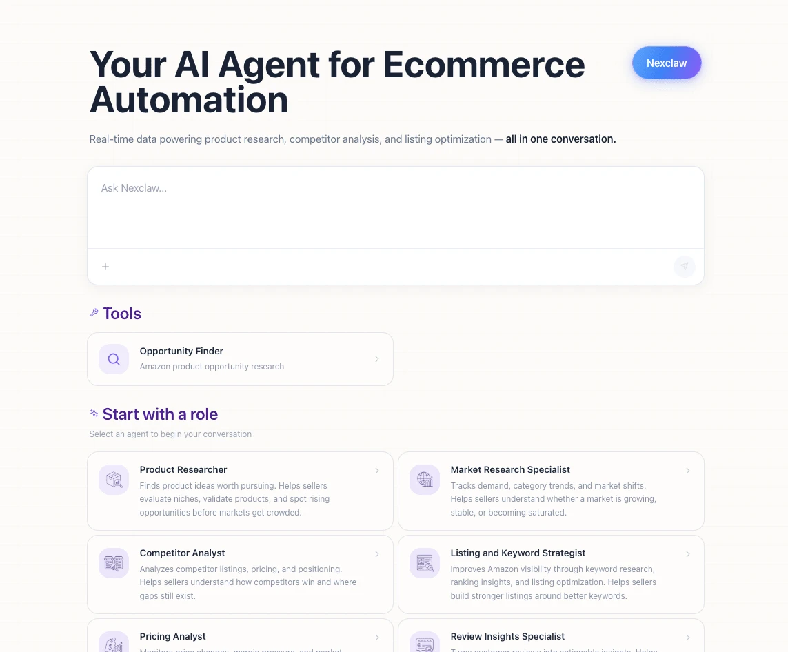 Nexscope AI Agent - e-commerce research assistant