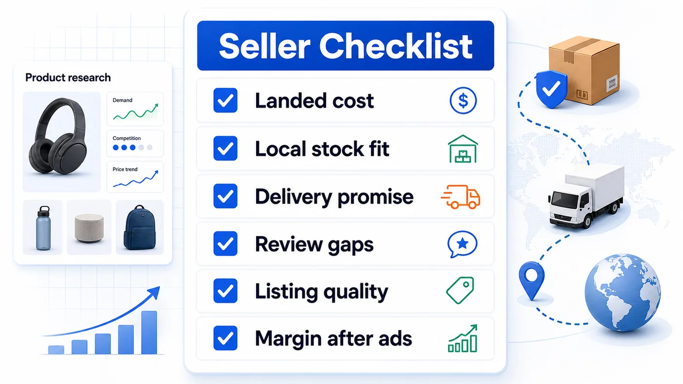 Seller checklist for competing with Temu shipping using landed cost, local stock, and differentiation
